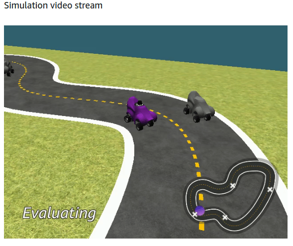 Evaluation during training. Source: AWS DeepRacer Console