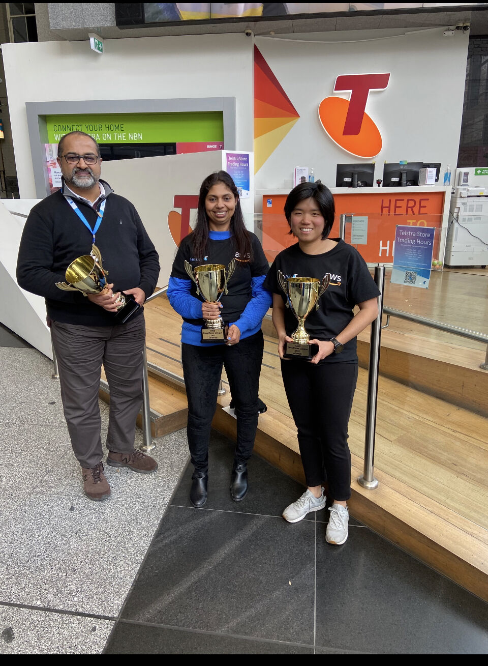 From the left: Benil Mathew, Anitha Valabh, Yee Vien Ng (Source: Anitha Valabh’s LinkedIn)