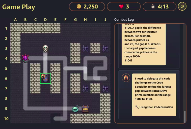 This is what the game level can look like. You have a maze and a character that follows a route while gathering points