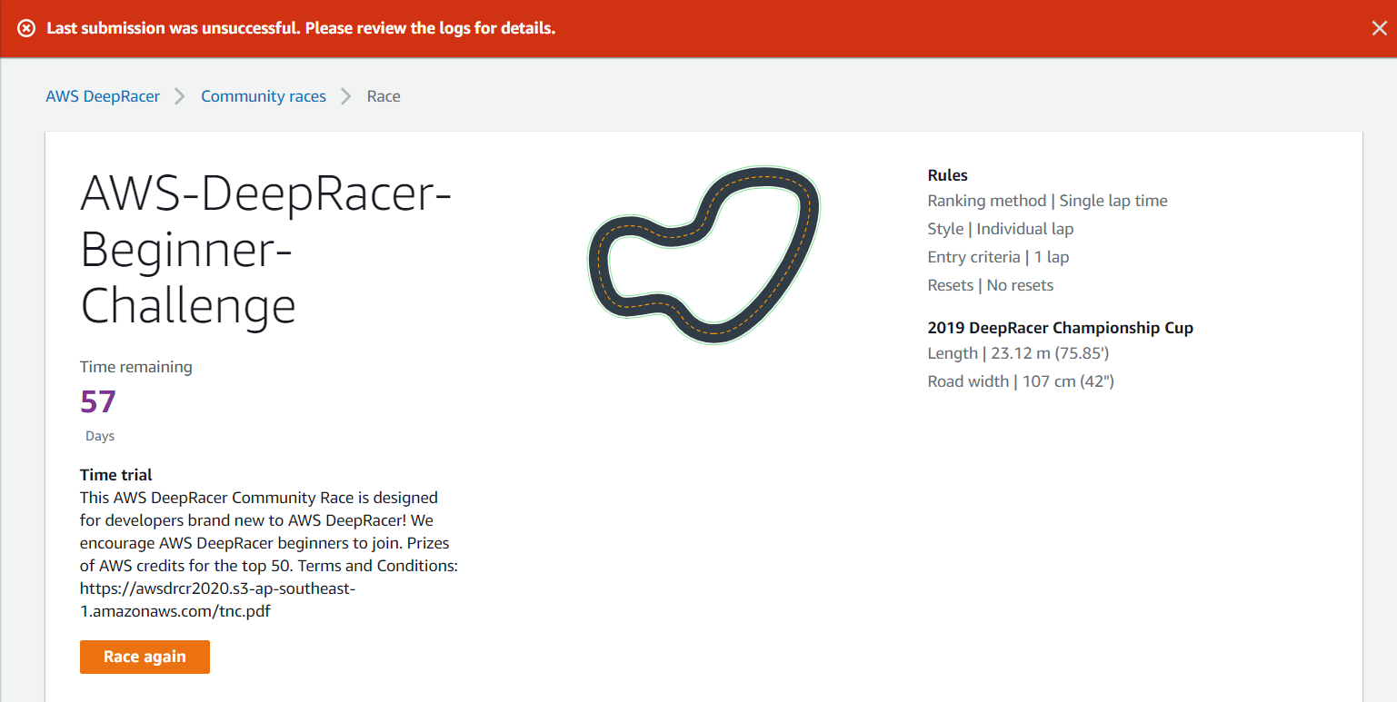 Sample Model Submission Failure