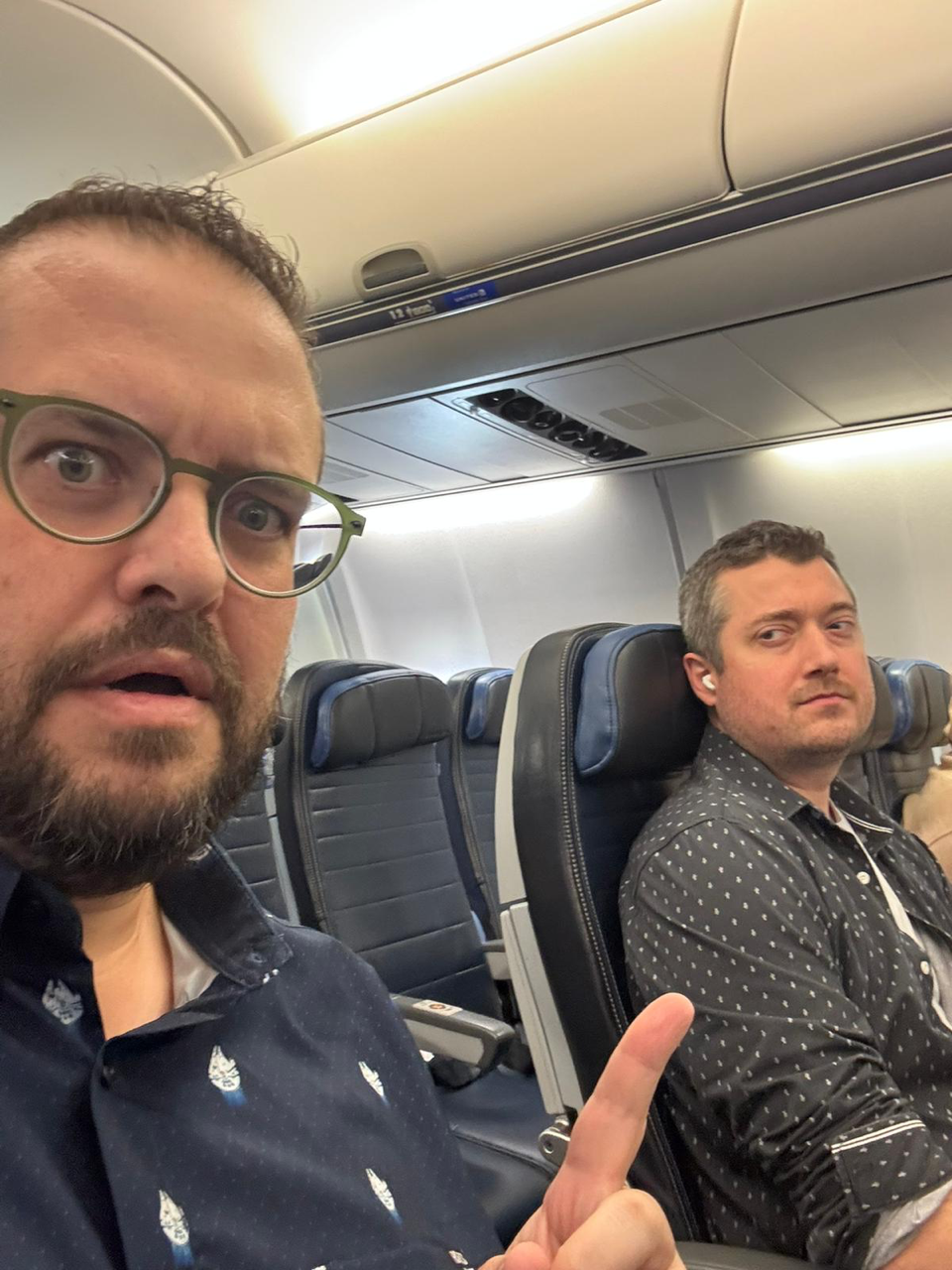 Florida based DeepRacer friends PolishThunder and rosscomp1 on the flight home having had to face each other in the round of 8 (source – PolishThunder)