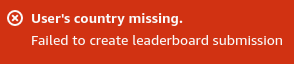 The error about User’s country missing