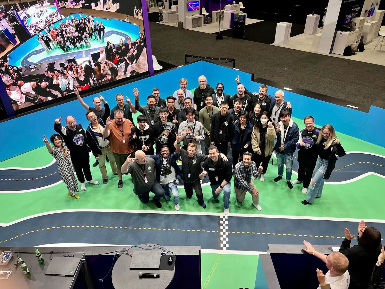 The first rule of AWS DeepRacer: take your shoes off before entering the track. The community at re:Invent in 2022